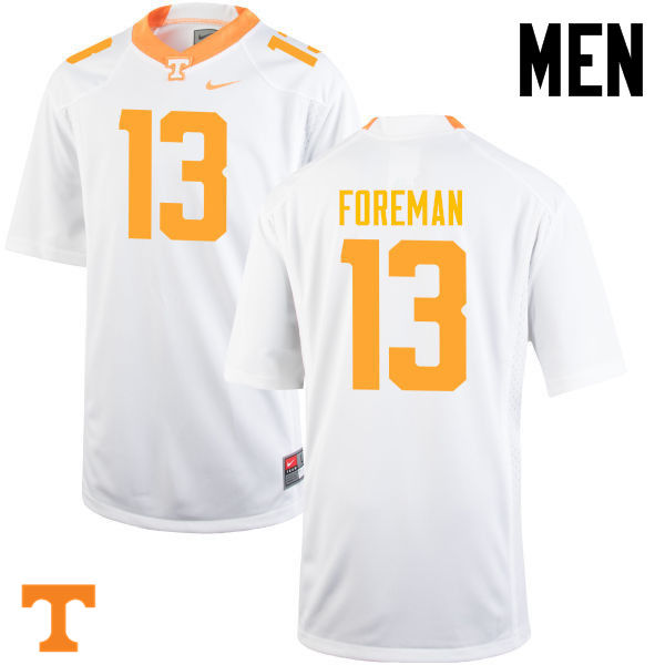 Men #13 Malik Foreman Tennessee Volunteers College Football Jerseys-White - Click Image to Close